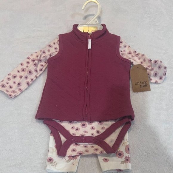 Chickpea 3 Piece baby Outfit 3-6 M NWT - Picture 1 of 6